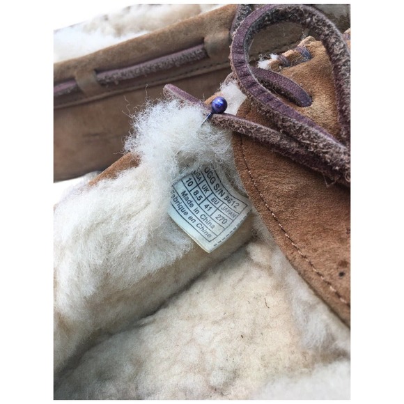 Ugg Dakota Slip On Leather Slippers Wool Lining Womens Brown 10 - Picture 12 of 12